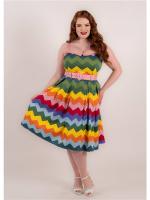 Dorothy Rainbow Chevron Swing Dress -