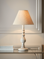 NEW Turned Whitewashed Bedside Lamp -