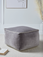 Save on the Velvet Piped Square Pouffe -