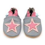 Star Bright Pink Stars soft leather baby