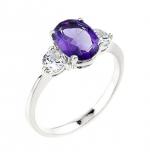 Amethyst Engagement Ring in 9ct White