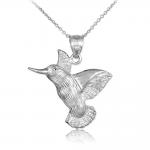 Hummingbird Pendant Necklace in 9ct Whit...