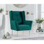 Bailey Green Velvet Accent Chair - NOW