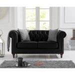 Milano Chesterfield Black Leather 2 Seat...