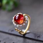 Gemstone Pearl Ring- 20% OFF
