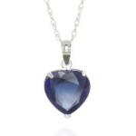 Sapphire Large Heart Pendant Necklace 4....
