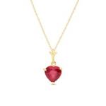 Heart Shaped Ruby Pendant Necklace 1.45c...