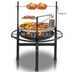 Outdoor Round Iron Grill Fire Pit Table