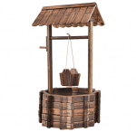 Wooden Wishing Well Bucket Planter for